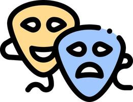 Two masks with faces and one with a smile vector
