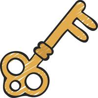 A key icon with a handle and a keyhole vector