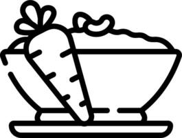 A bowl of food with carrots in it vector