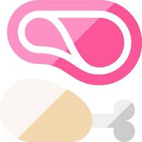 A pink and white meat and a knife vector