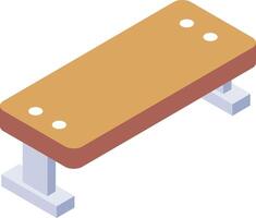 A bench with two holes on the top vector