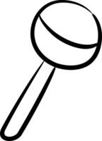 A black and white drawing of a spoon vector
