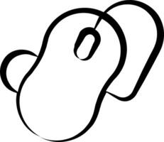 A black and white drawing of a mouse vector