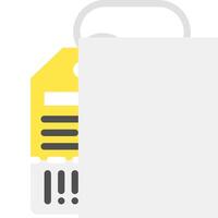 A white shopping bag with a yellow tag vector