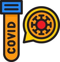 A test tube with the word covidid and a speech bubble vector