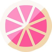 A pink slice of lemon in a flat design vector