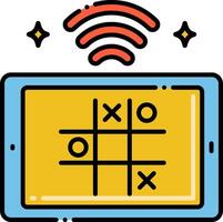 Tic tac toe on tablet vector