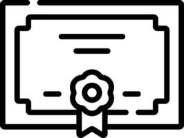 A certificate icon with a ribbon on it vector
