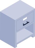 A blue nightstand with a drawer vector