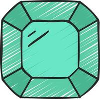 A green gemstone with a white background vector