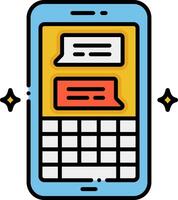 Mobile phone with chat bubbles icon vector