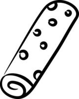 A black and white drawing of a roll of cheese vector