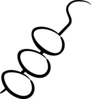 A black and white drawing of a pair of scissors vector