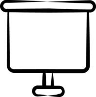 A black and white drawing of a projector vector