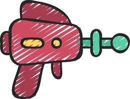 A red and green gun with a green handle vector