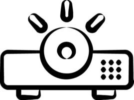 A black and white image of a projector vector