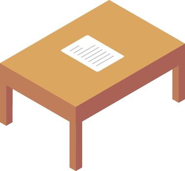 A table with a paper on it vector