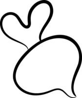 A black and white drawing of a heart vector
