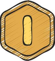 A golden coin with the letter one on it vector
