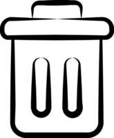 A black and white trash can icon vector