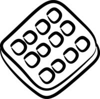 A black and white image of a square with four squares vector