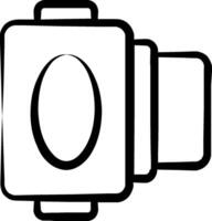 A black and white drawing of a clock vector