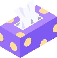 A purple box with polka dots on it vector