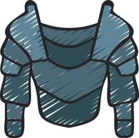 A blue armor chest with a blue outline vector