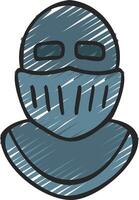 A drawing of a ninja mask vector
