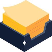 A yellow folder with a stack of paper vector