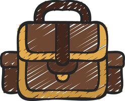 A brown and yellow bag with handles vector