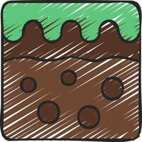 A brown and green square with a green and brown top vector