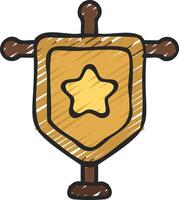 A shield with a star on it vector