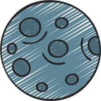A blue moon with circles and dots vector