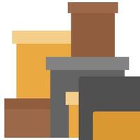A stack of boxes with a yellow and brown color vector