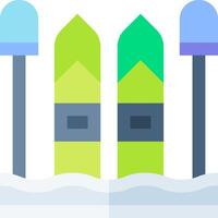 A pair of snowboards with a green and blue handle vector