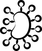 A black and white drawing of a circle with circles around it vector