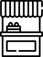 A black and white illustration of a store vector