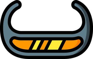 A helmet with a yellow stripe on it vector