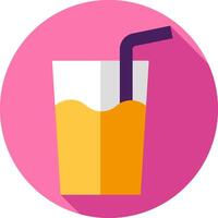 Orange juice flat icon with long shadow vector