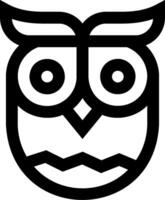 An owl head with large eyes and a black outline vector