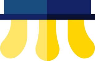 A yellow hat with blue and yellow stripes vector