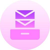 A pink and purple icon with an envelope vector