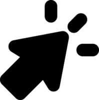 A black and white icon of a mouse pointing up vector