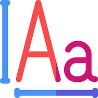 The letter a is shown with a blue and red outline vector