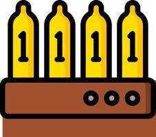 A group of bananas in a row on a table vector