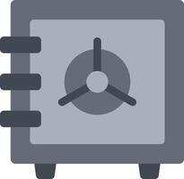 A gray safe box with a clock inside vector
