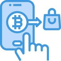 Bitcoin payment on mobile phone vector