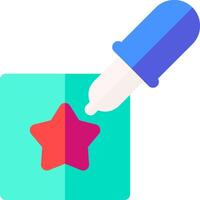 A star is being drawn on a square with a pen vector