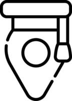 A black and white outline of a pen vector